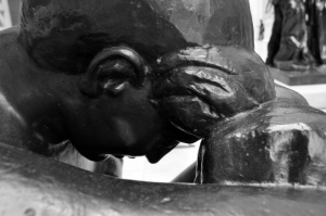 Close up of Aristide Maillol's sculpture "Night"; Metropolitan Museum of Art, NY.